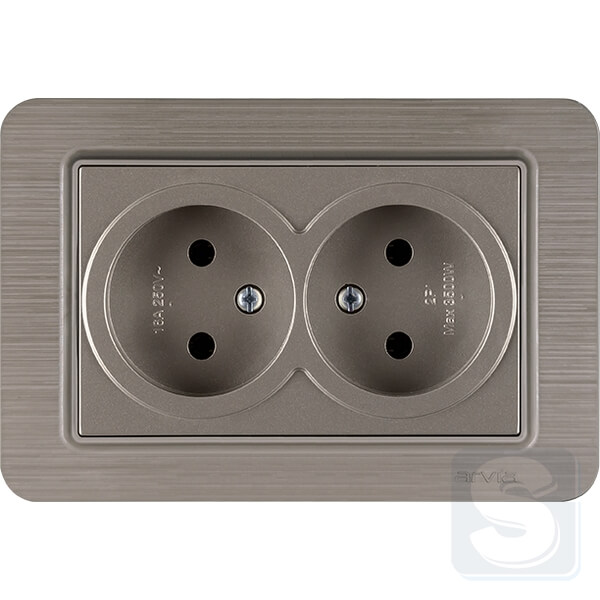 Розетка двойная без заземления 16A/220V Arvia Electric Lavin Медь (21 28 4010 908)